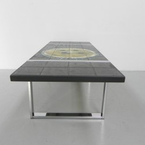 Image 1 of Belarti tile table chrome frame, 40 tiles - 1970s