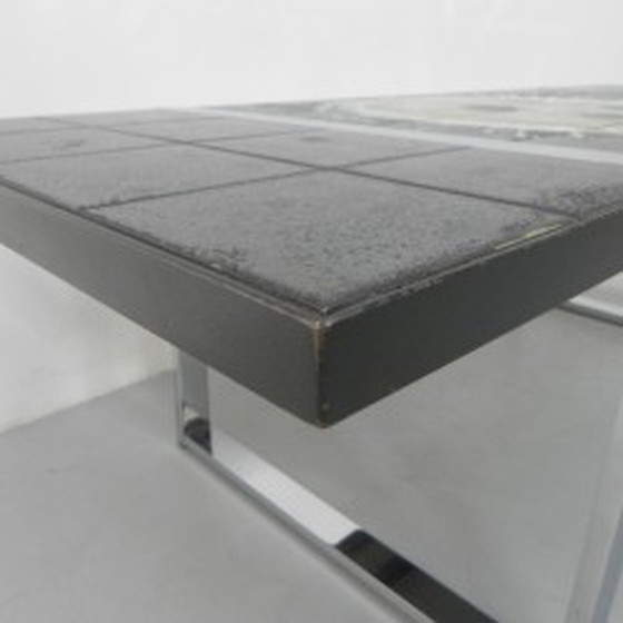 Image 1 of Belarti tile table chrome frame, 40 tiles - 1970s