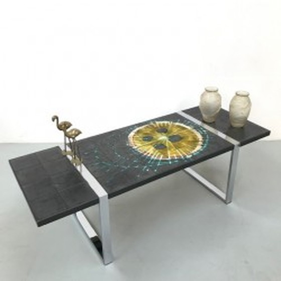 Image 1 of Belarti tile table chrome frame, 40 tiles - 1970s