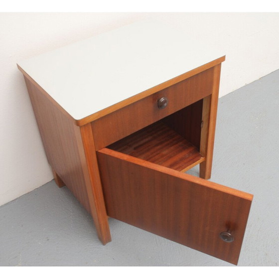 Image 1 of Vintage night stand in walnut and formica, 1950s