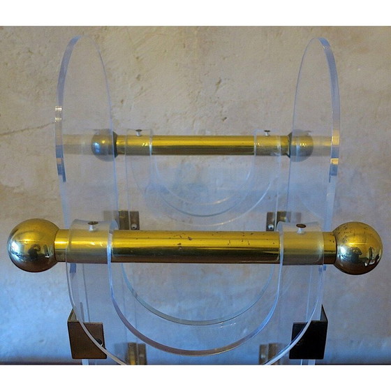 Image 1 of Vintage brass and acrylic umbrella stand, 1960