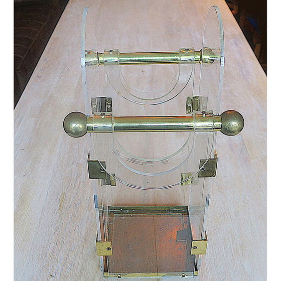 Image 1 of Vintage brass and acrylic umbrella stand, 1960