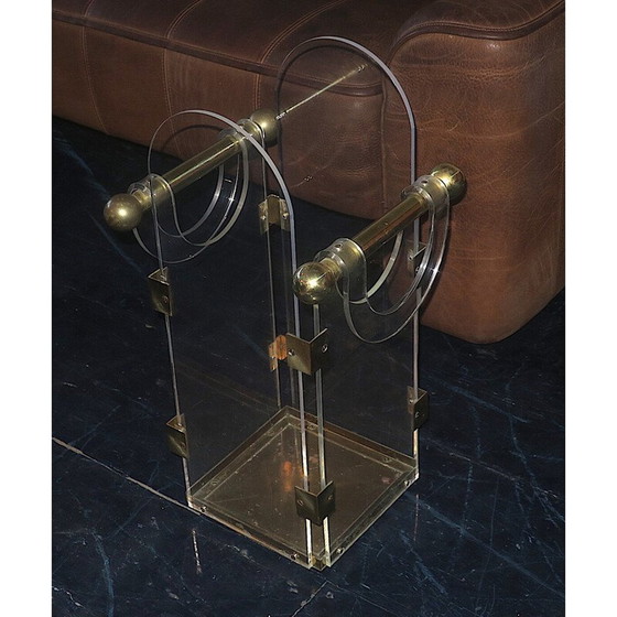 Image 1 of Vintage brass and acrylic umbrella stand, 1960