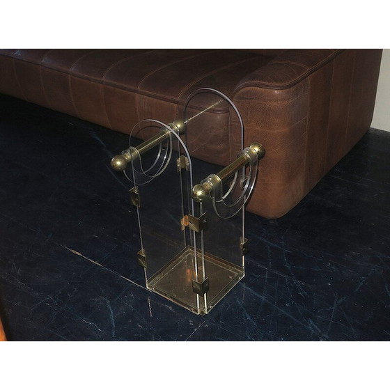 Image 1 of Vintage brass and acrylic umbrella stand, 1960