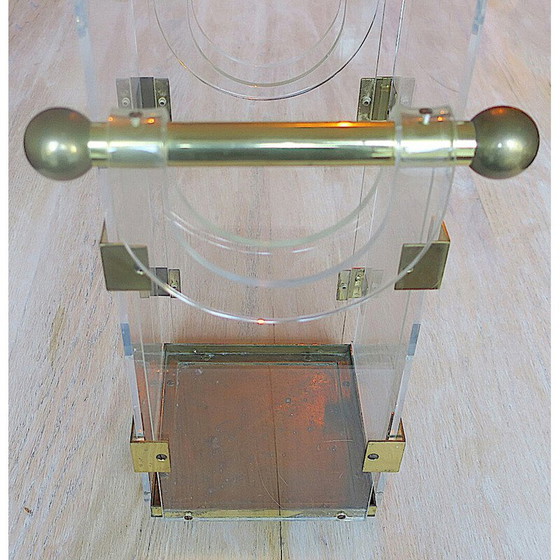 Image 1 of Vintage brass and acrylic umbrella stand, 1960