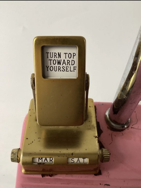 Image 1 of Lampe de bureau japonaise vintage avec calendrier