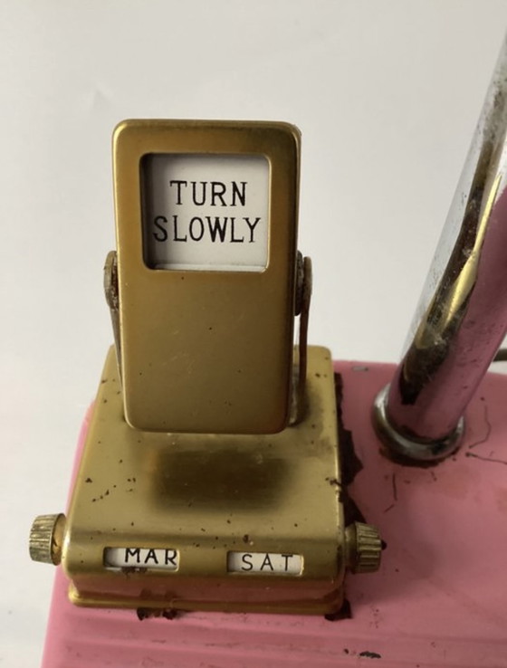 Image 1 of Lampe de bureau japonaise vintage avec calendrier