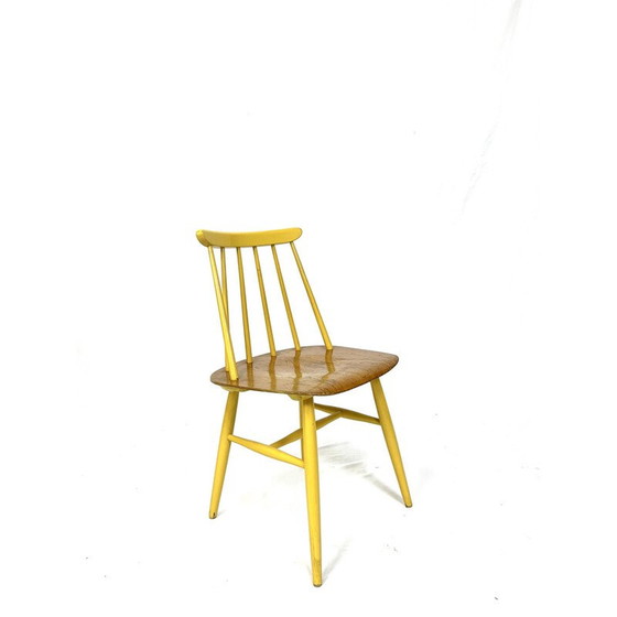 Image 1 of Set of 4 vintage teak and beechwood "Fanett" chairs by Ilmari Tapiovaara for Edsby Verken, Sweden 1960s