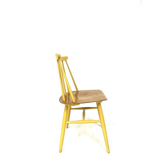 Image 1 of Set of 4 vintage teak and beechwood "Fanett" chairs by Ilmari Tapiovaara for Edsby Verken, Sweden 1960s