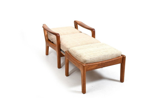 Image 1 of JK Denmark lounge chair and ottoman - solid teak