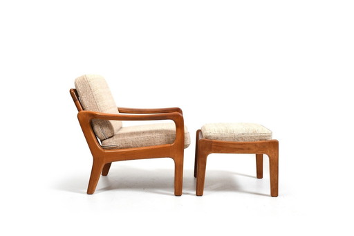 JK Denmark lounge chair and ottoman - solid teak