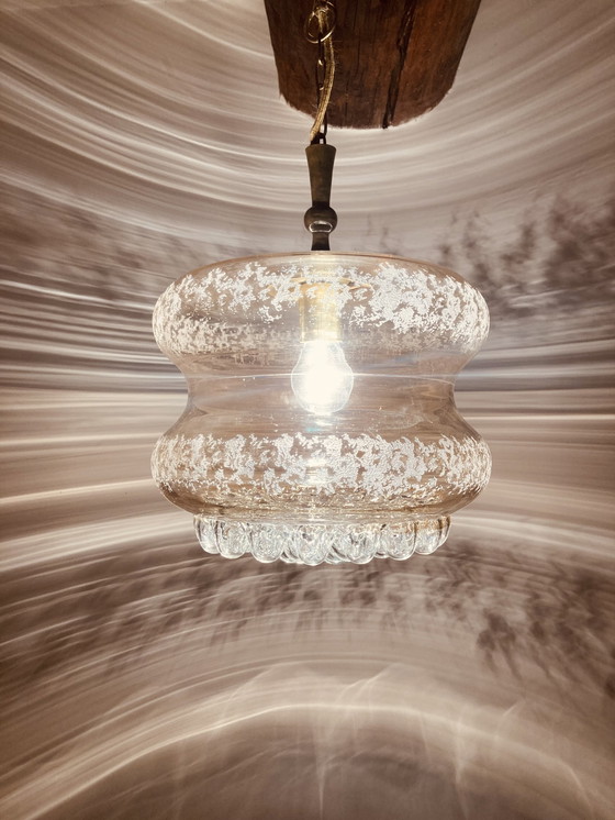 Vintage amber glass hanging lamp 2025