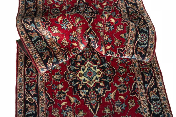 Image 1 of Camino de mesa de corcho Kashan anudado a mano – 312 x 95 cm