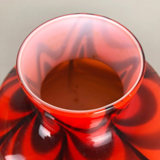 Image 1 of Vintage small red Pop Art opaline Florence vase