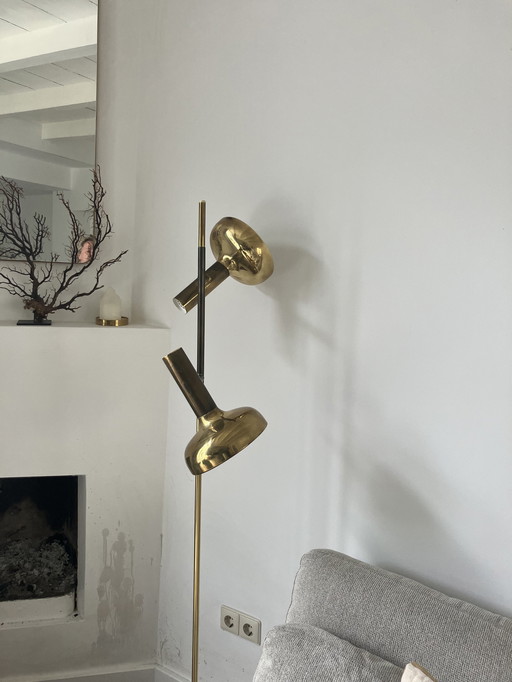 Vintage Floor Lamp Brass From Sölken Leuchten, Germany 1960S