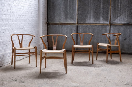 4X Hans Wegner Ch 24 Wishbone, 1960S Denmark