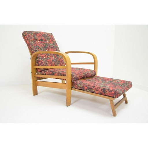 Vintage armchair with curved wood, 1950s