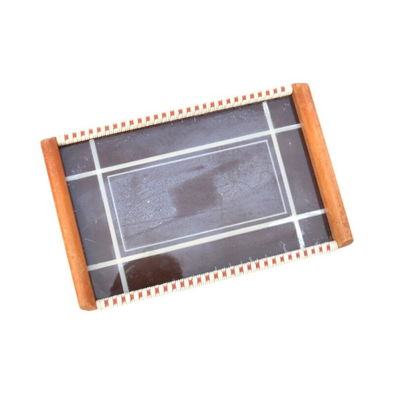 Image 1 of Vintage wood and glass breakfast tray for Holzsieb Bt Wasungen, Germany 1960
