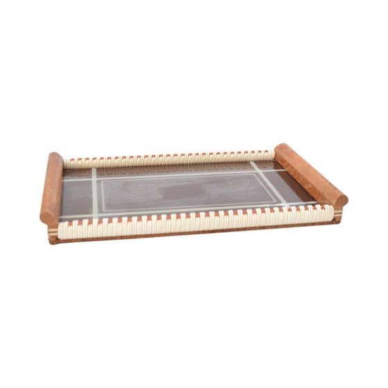 Image 1 of Vintage wood and glass breakfast tray for Holzsieb Bt Wasungen, Germany 1960