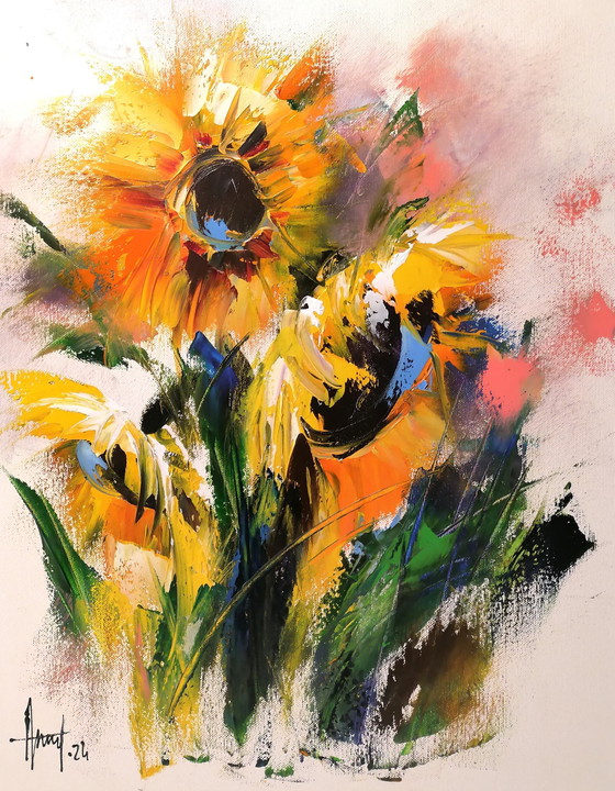 Image 1 of Alfred Aniol "Sunflowers"