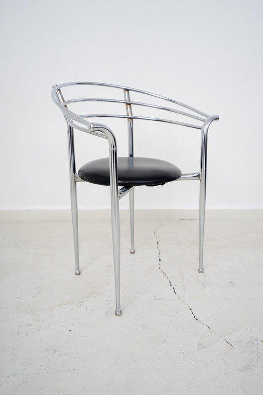 4 post modern tubular steel frame chairs