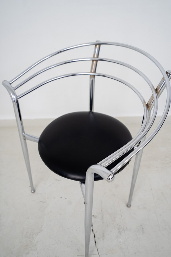 Image 1 of 4 post modern tubular steel frame chairs