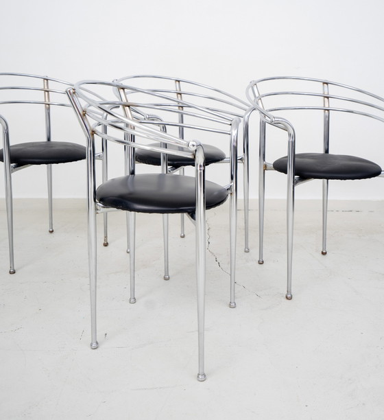 Image 1 of 4 post modern tubular steel frame chairs