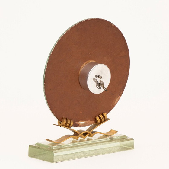 Image 1 of Vintage Art Deco glass clock, Italy