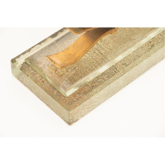 Image 1 of Vintage Art Deco glass clock, Italy