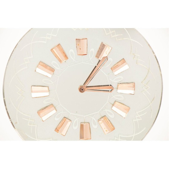 Image 1 of Vintage Art Deco glass clock, Italy