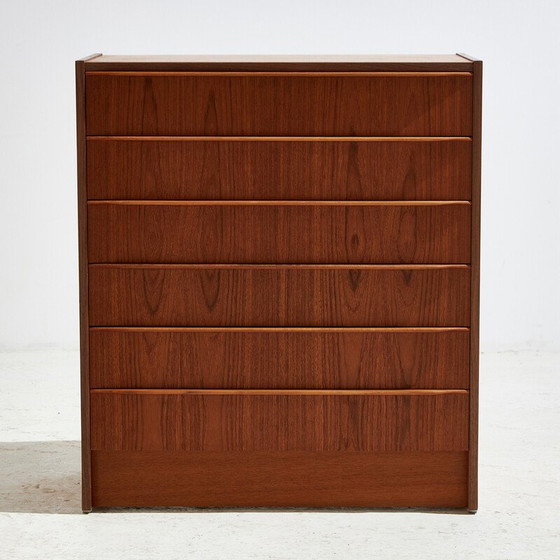 Image 1 of Vintage teak chest of drawers with 6 drawers, Denmark 1970