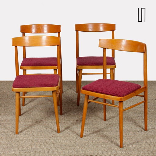 Set of 4 vintage Czech chairs by Ton, 1970