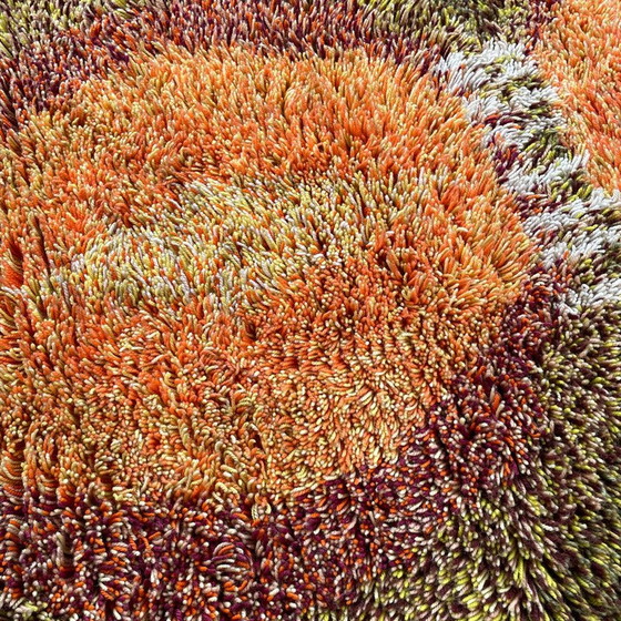 Image 1 of Scandinavian vintage wool Rya rug, Finland 1960s