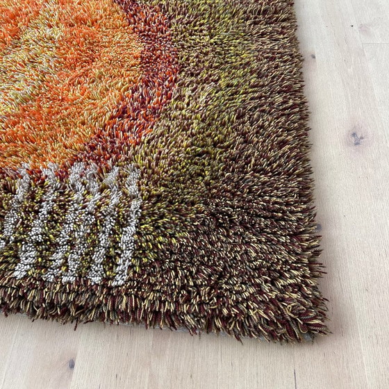 Image 1 of Scandinavian vintage wool Rya rug, Finland 1960s