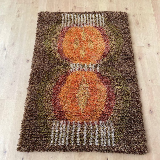 Image 1 of Scandinavian vintage wool Rya rug, Finland 1960s
