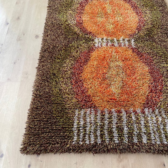 Image 1 of Scandinavian vintage wool Rya rug, Finland 1960s