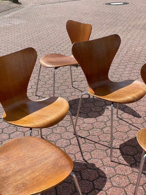 6x Fritz Hansen Chairs by Arne Jacobsen