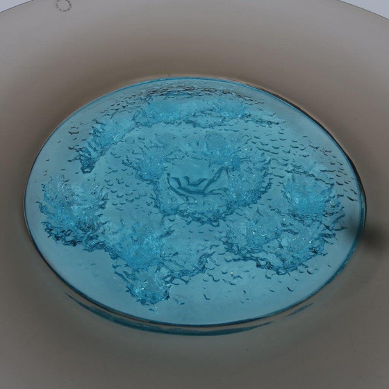 Image 1 of Tapio Wirkkala Azure Core Glass Plate for Venini, Italy 1990