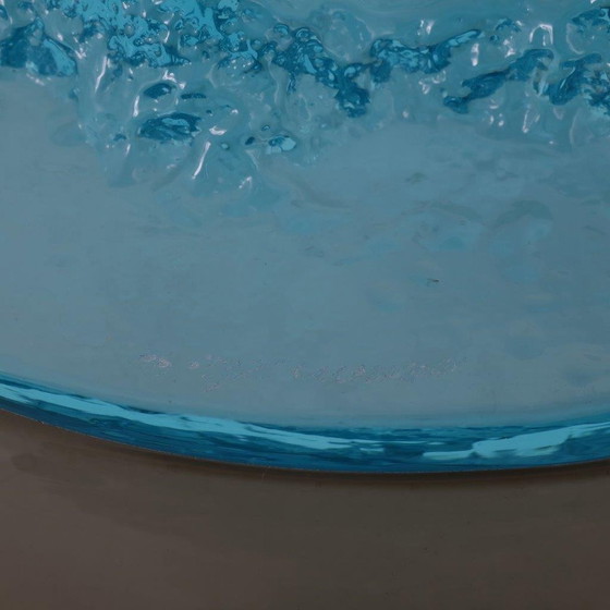 Image 1 of Tapio Wirkkala Azure Core Glass Plate for Venini, Italy 1990