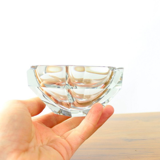 Image 1 of Vintage "Diamant" transparent glass ashtray in the shape of a diamond, Czechoslovakia 1950