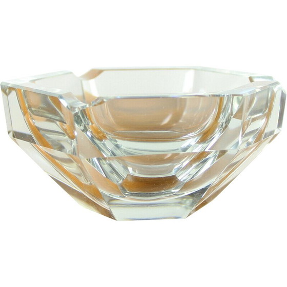 Image 1 of Vintage "Diamant" transparent glass ashtray in the shape of a diamond, Czechoslovakia 1950
