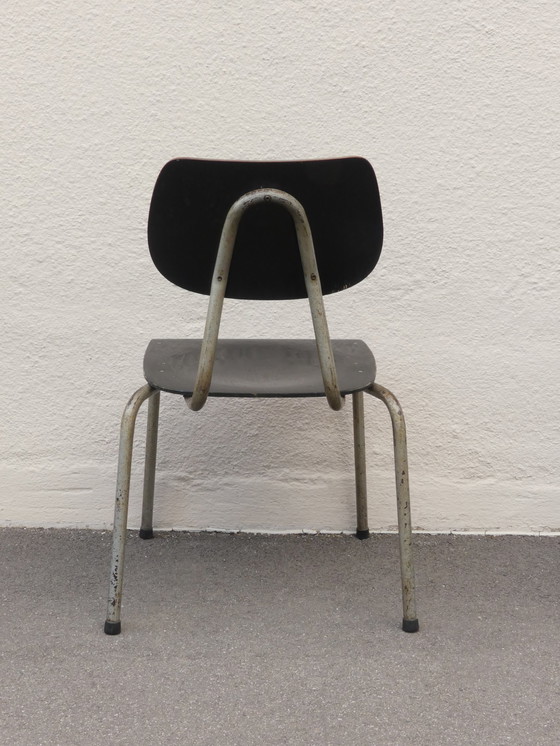 Image 1 of 4 x chair industrial design 50s tubular steel plywood