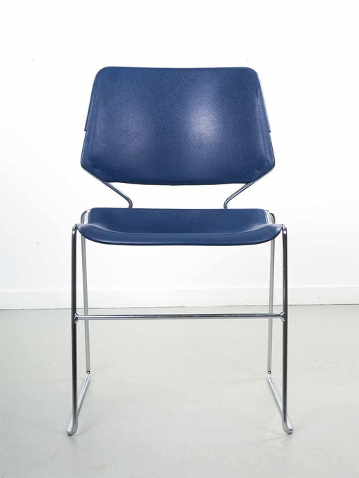 4x Design blue/purple dining chair