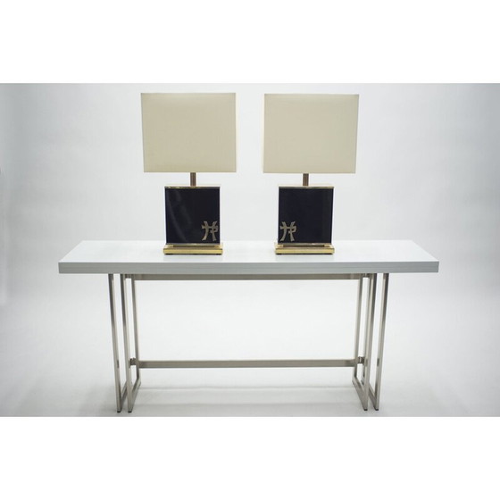 Image 1 of Pair of vintage brass lamps