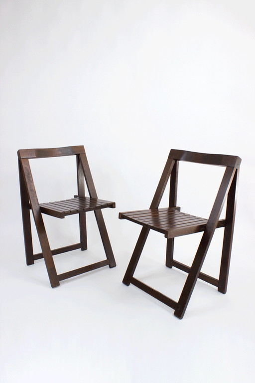 2x Alberto Bazzani folding chairs by Aldo Jacober