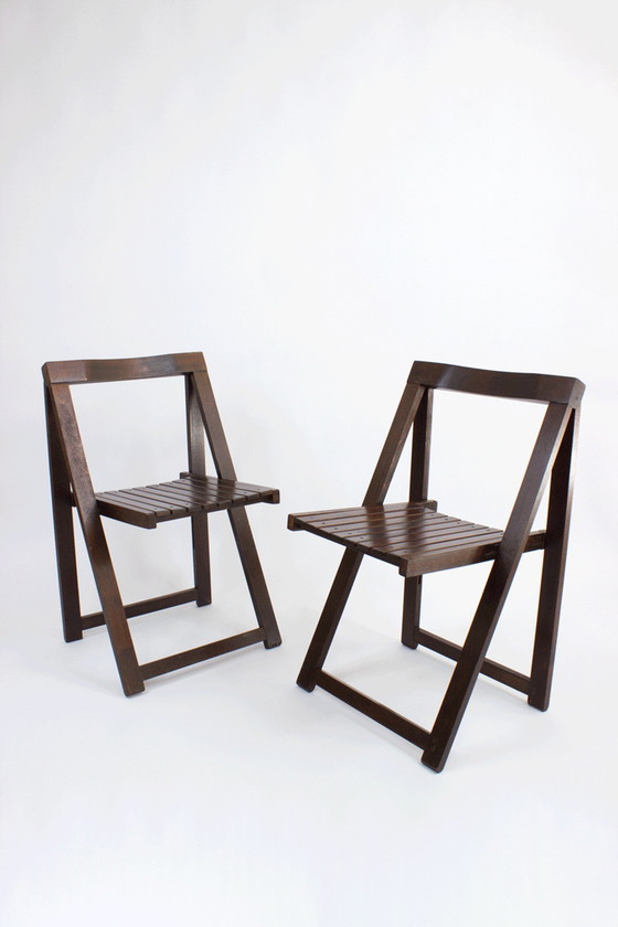 Image 1 of 2x Alberto Bazzani folding chairs by Aldo Jacober