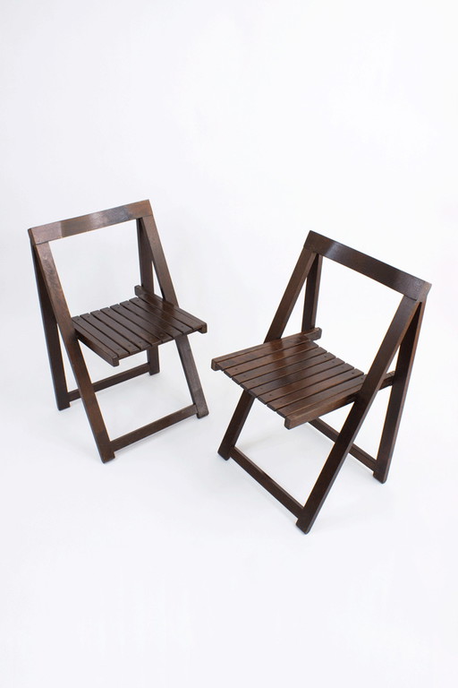 2x Alberto Bazzani folding chairs by Aldo Jacober