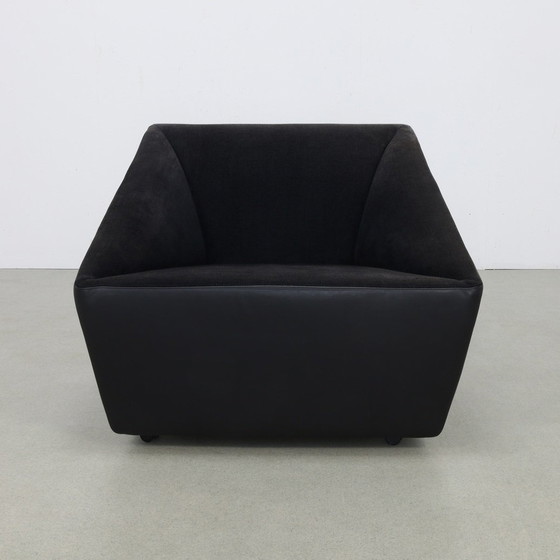 Image 1 of Postmodern Armchair On Wheels Leather Cor