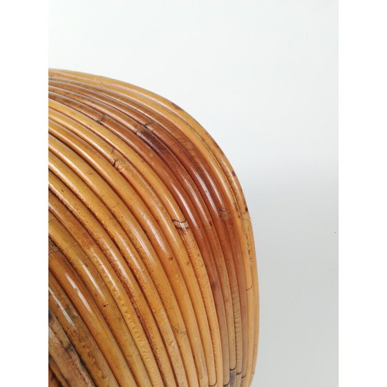 Image 1 of Vintage rattan flower stand , Italy 1960s