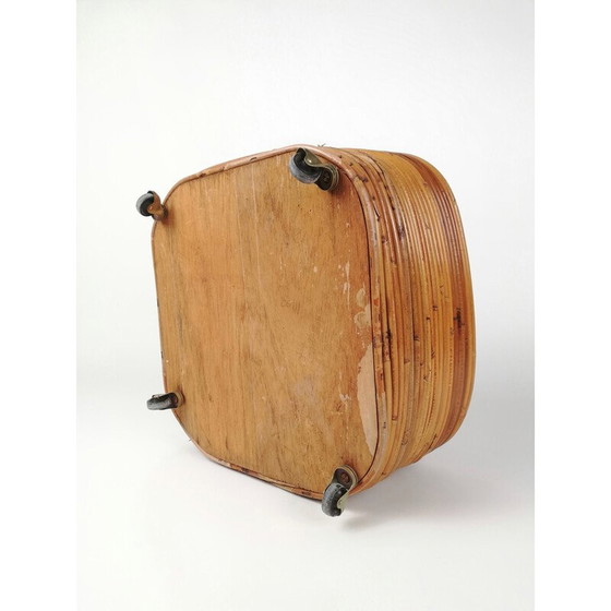 Image 1 of Vintage rattan flower stand , Italy 1960s